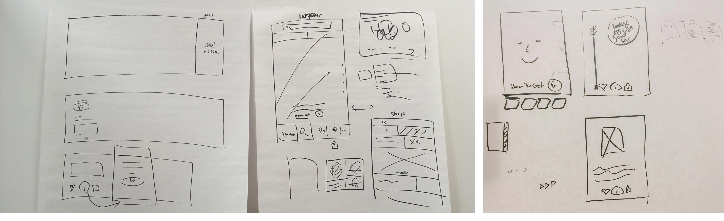 Photographs of paper prototypes