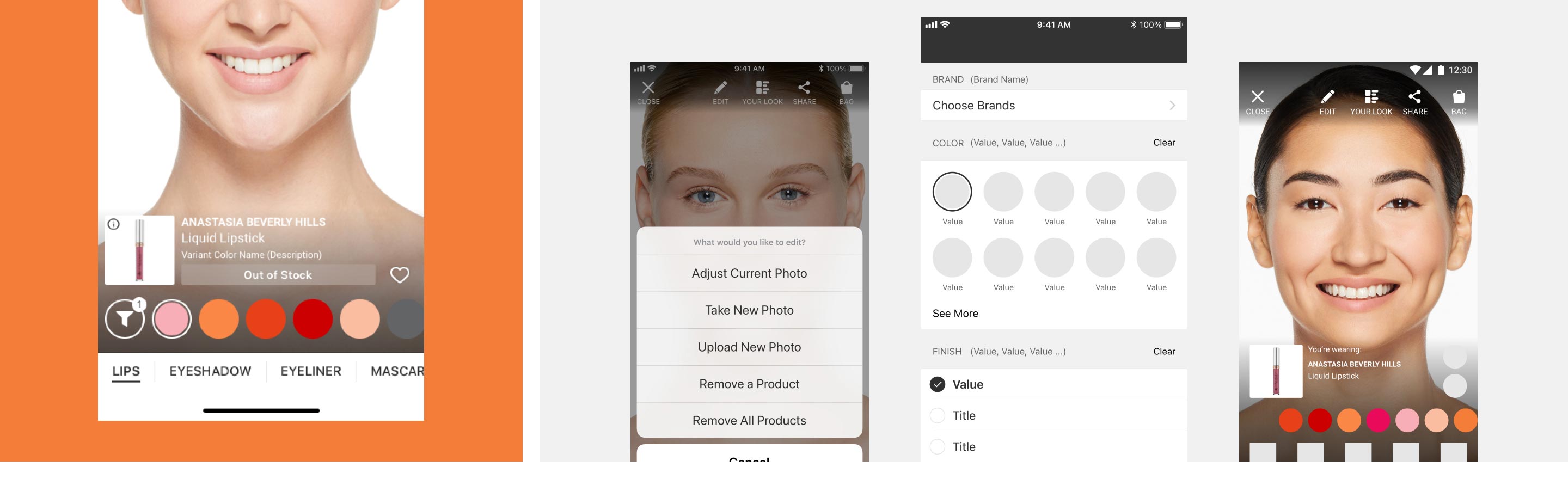 Wireframes and explorations of designs