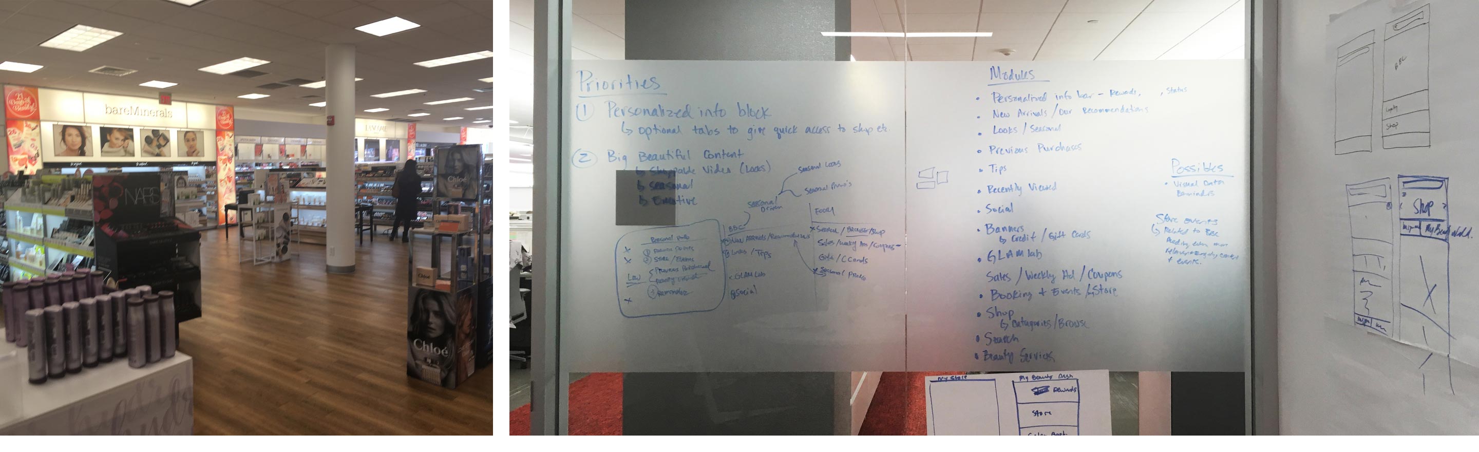 Testing in store and white-boarding session