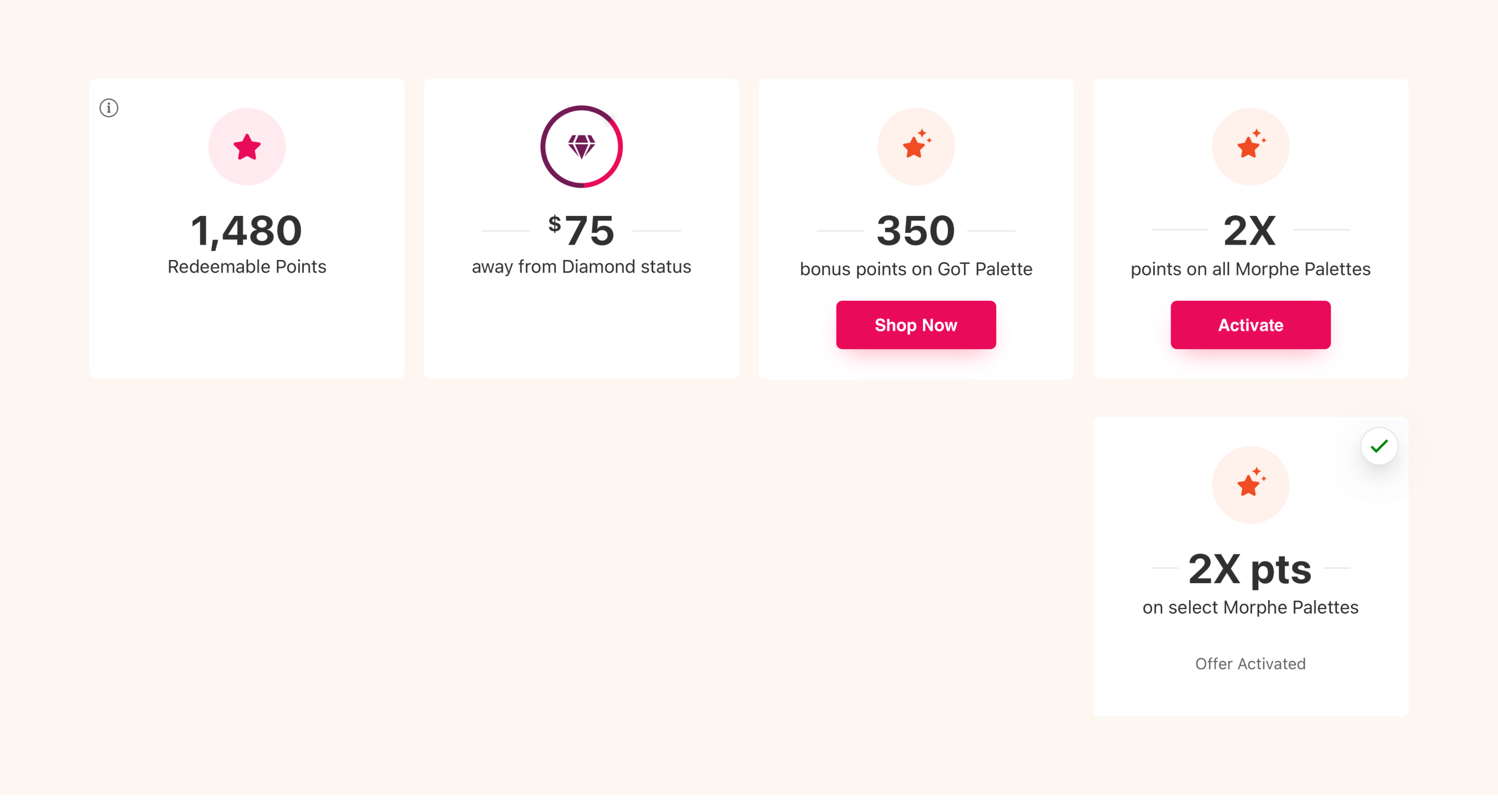 Reward program interface explorations